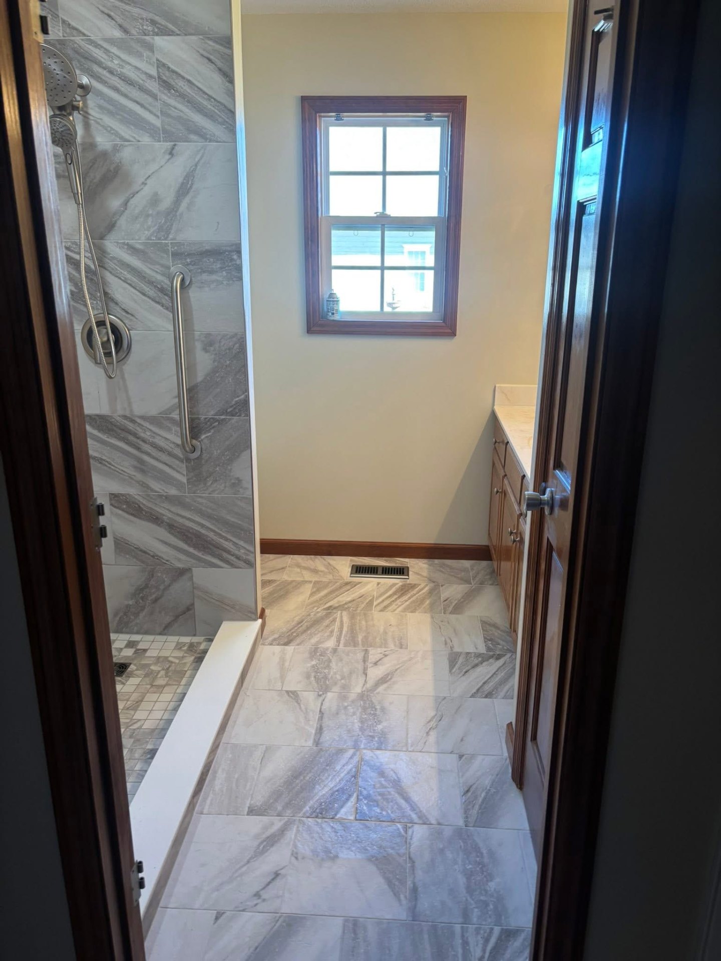 Master Bath: Walk-In Tile Shower after