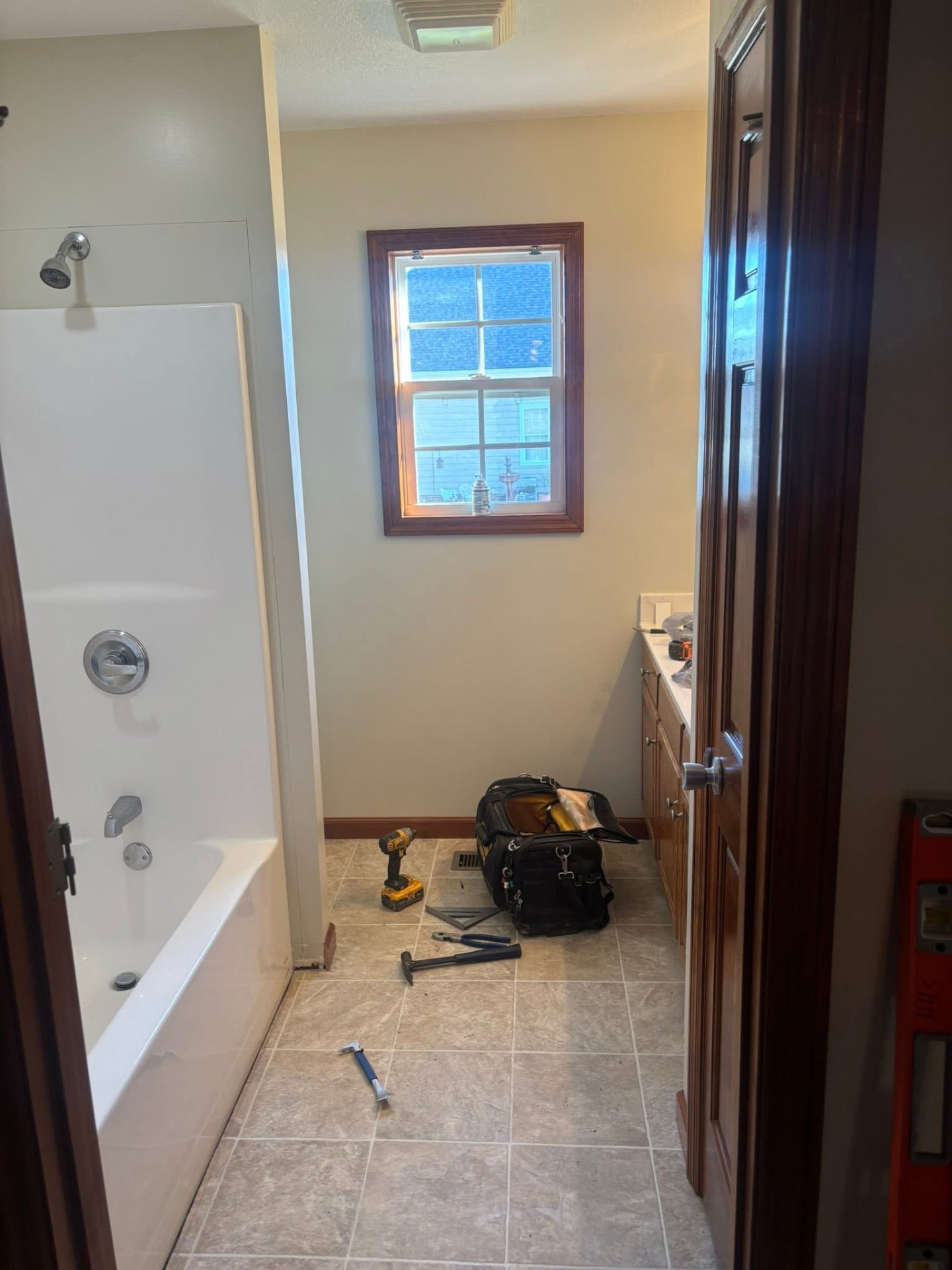 Master Bath: Walk-In Tile Shower before